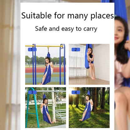 Elastic 5 Meters Aerial Yoga Hammock Flying Swing Latest Multifunction Anti-Gravity Yoga Belts for Yoga Training Belt