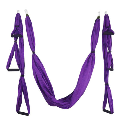 Aerial Yoga Fitness Inversion Swing Hammock with Adjustable Height and Foam Handles - 250 x 150 cm