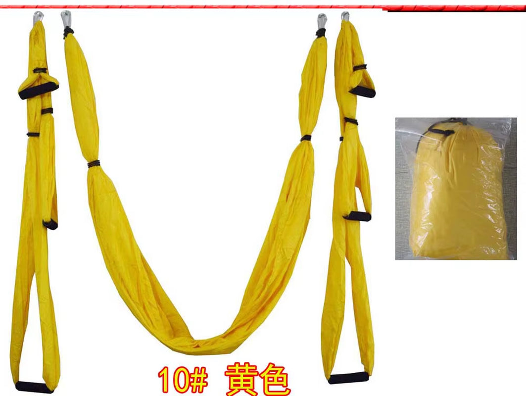 Aerial Yoga Hammock Set with Color-Coordinated Parachute Fabric and Non-Elastic Anti-Gravity Belt