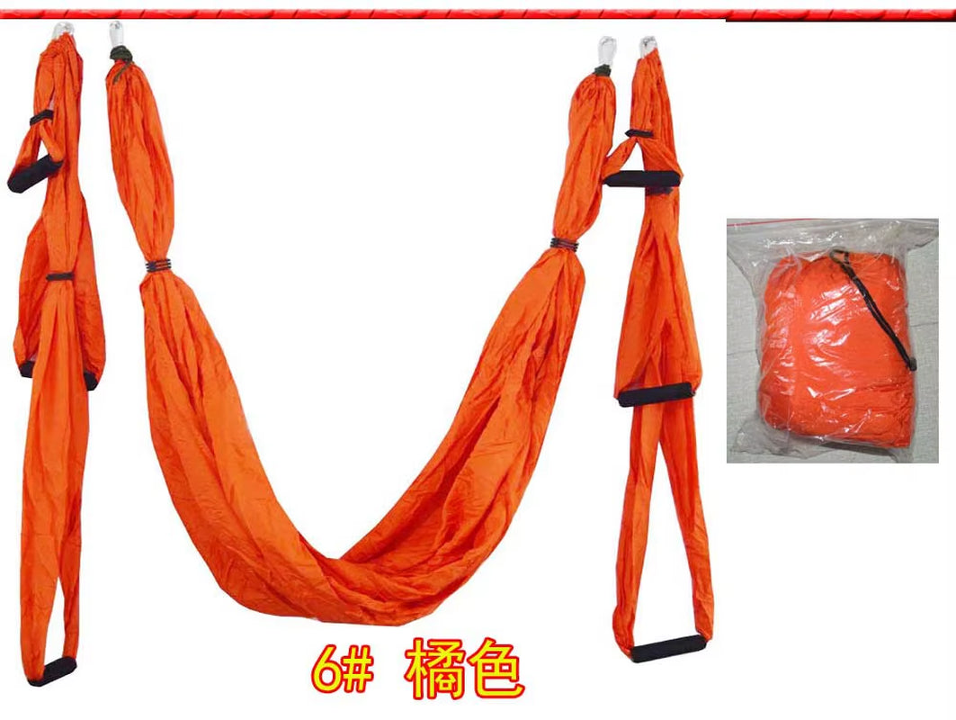 Aerial Yoga Hammock Set with Color-Coordinated Parachute Fabric and Non-Elastic Anti-Gravity Belt