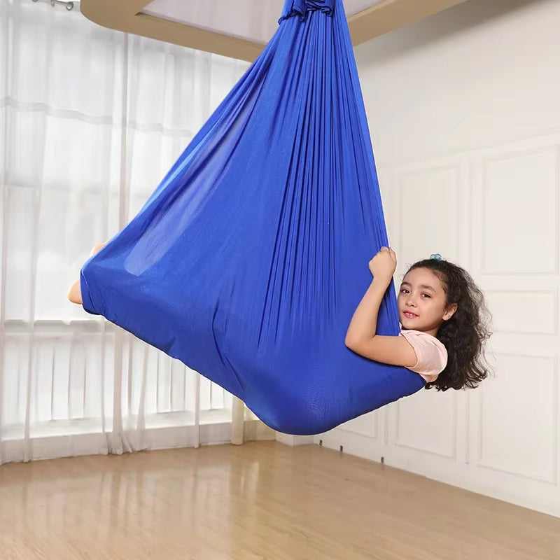 Elastic 5 Meters Aerial Yoga Hammock Flying Swing Latest Multifunction Anti-Gravity Yoga Belts for Yoga Training Belt