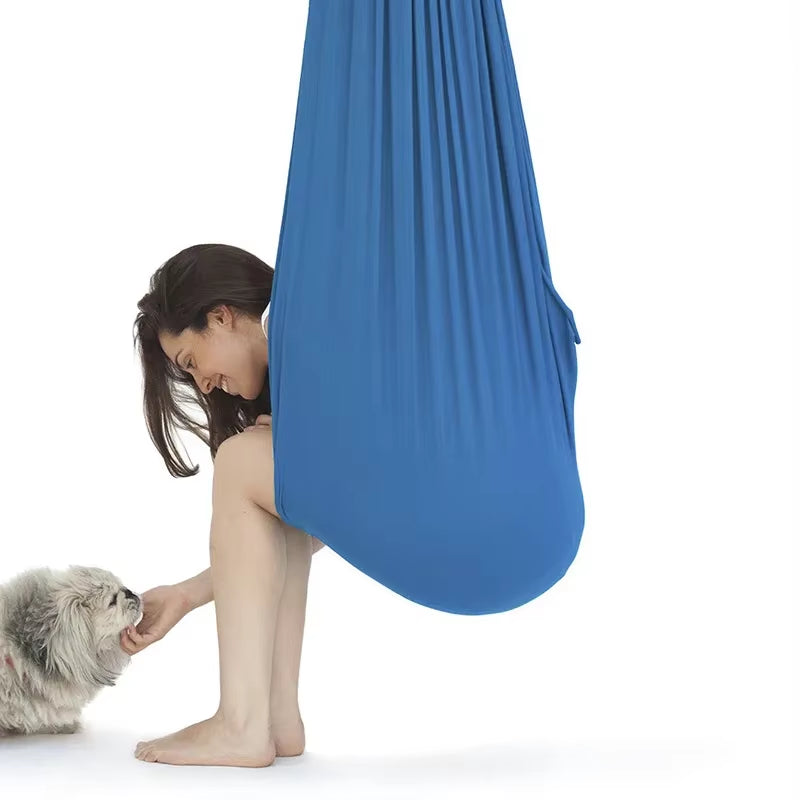 Elastic 5 Meters Aerial Yoga Hammock Flying Swing Latest Multifunction Anti-Gravity Yoga Belts for Yoga Training Belt