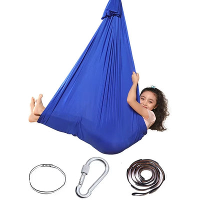 Elastic 5 Meters Aerial Yoga Hammock Flying Swing Latest Multifunction Anti-Gravity Yoga Belts for Yoga Training Belt